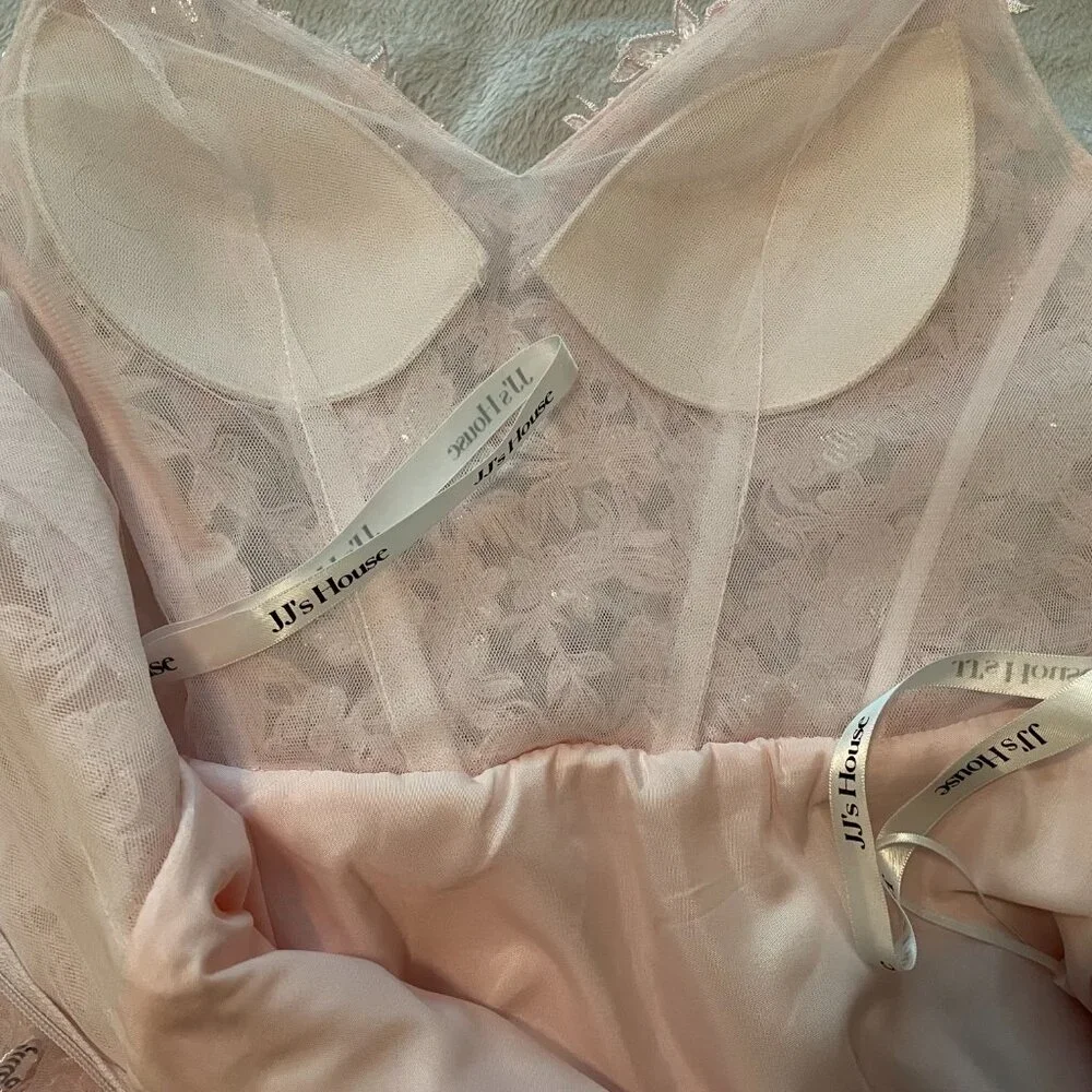 JJ'S HOUSE,  Size 0, short, LIGHT PINK, SEQUIN, HOMECOMING, PRINCESS DRESS - Picture 14 of 15